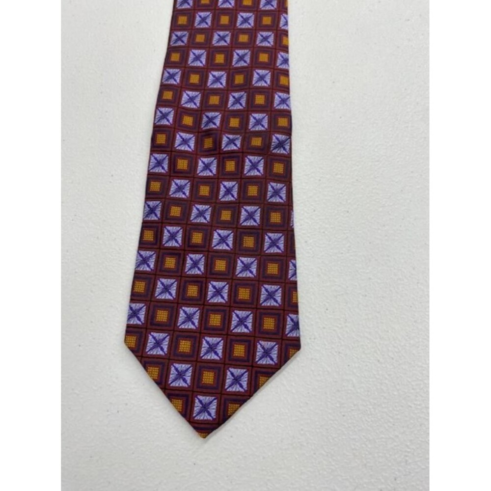 Robert Talbott Best of Class Mark Shale Silk Tie Geometric Hand Sewn USA(384-3.5